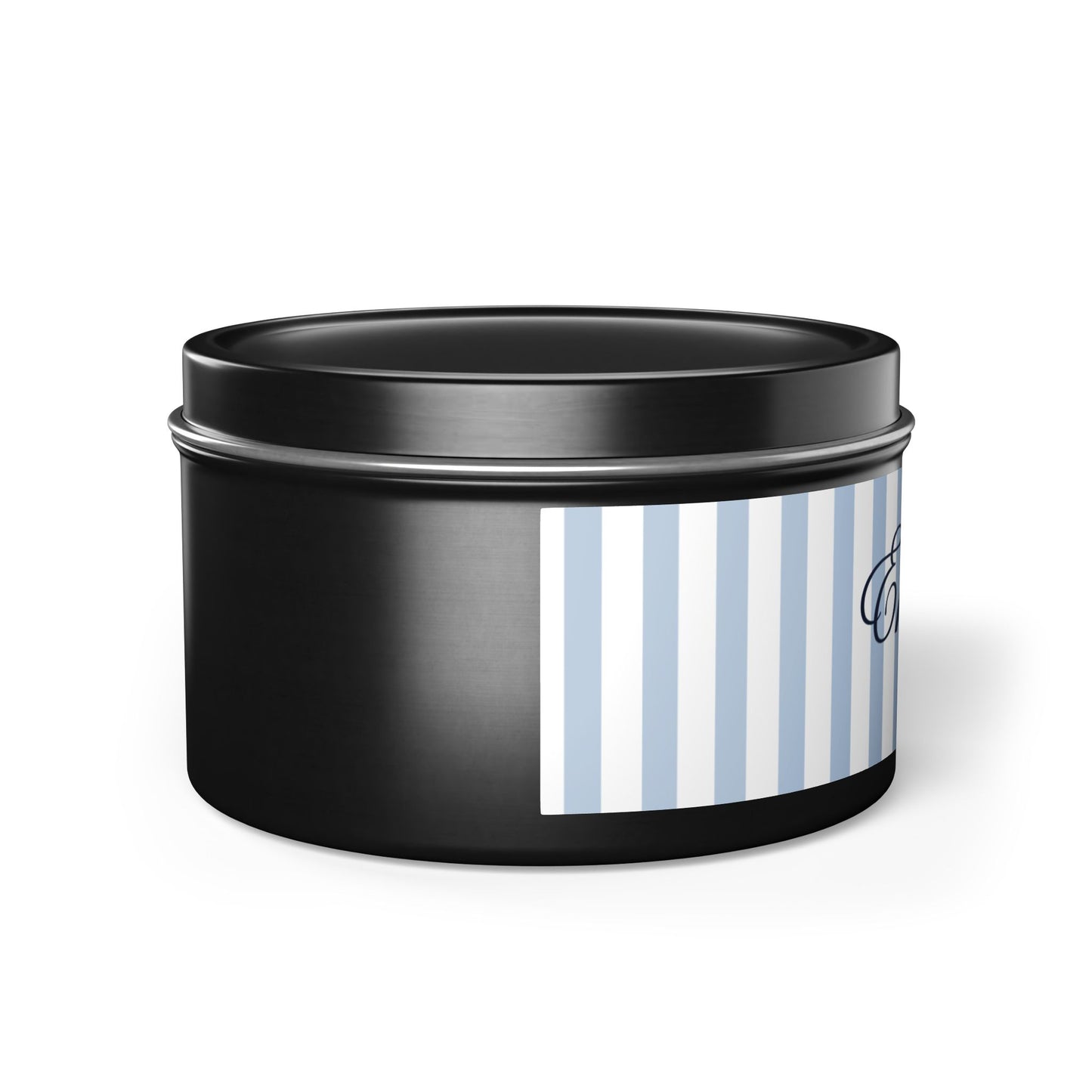 Emilia Lux Striped Tin Candle — Luxury Scented Travel Candle