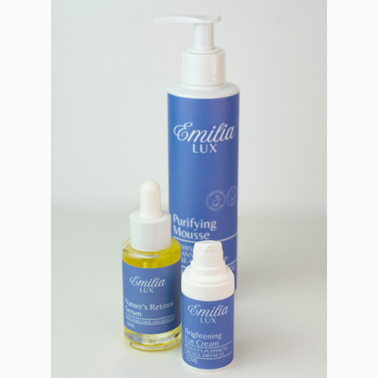 Complete 3-step skincare routine set for cleansing, renewing, and glowing skin