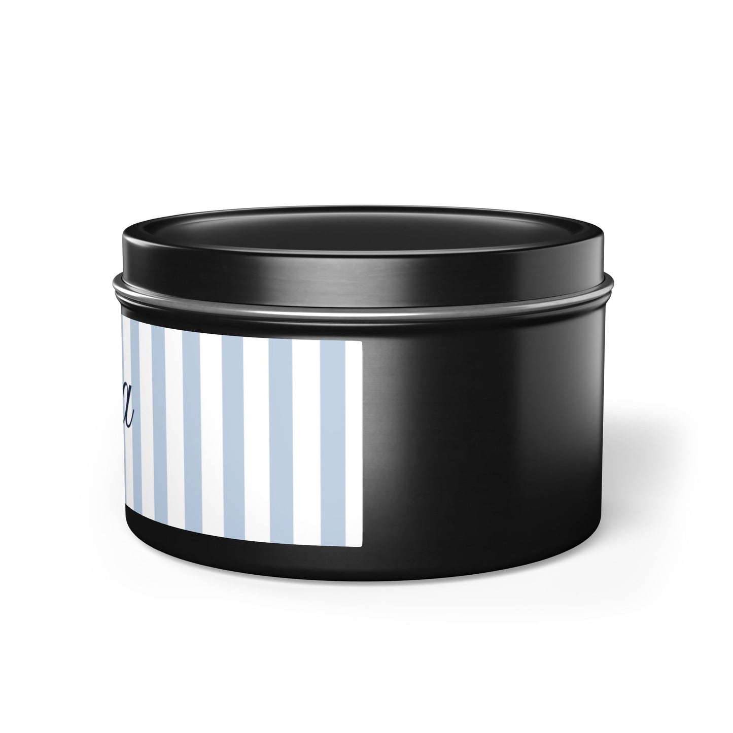 Emilia Lux Striped Tin Candle — Luxury Scented Travel Candle