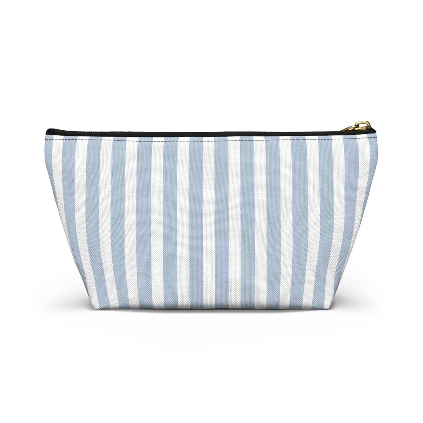 Striped Monogram Accessory Pouch — Blue Emilia Lux Cosmetic Bag