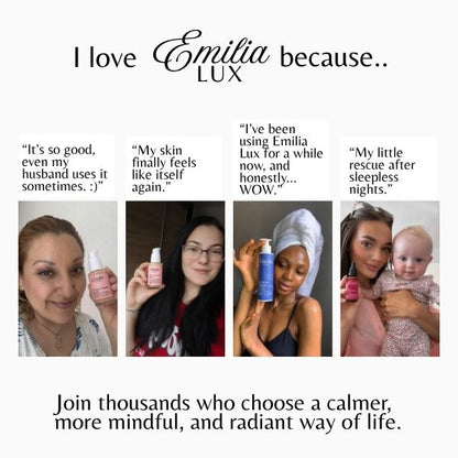 emilia-lux-customer-reviews-why-they-love-us.
Emilia Lux customer reviews sharing why they love the skincare products, featuring real-life product experiences and daily skincare routines.