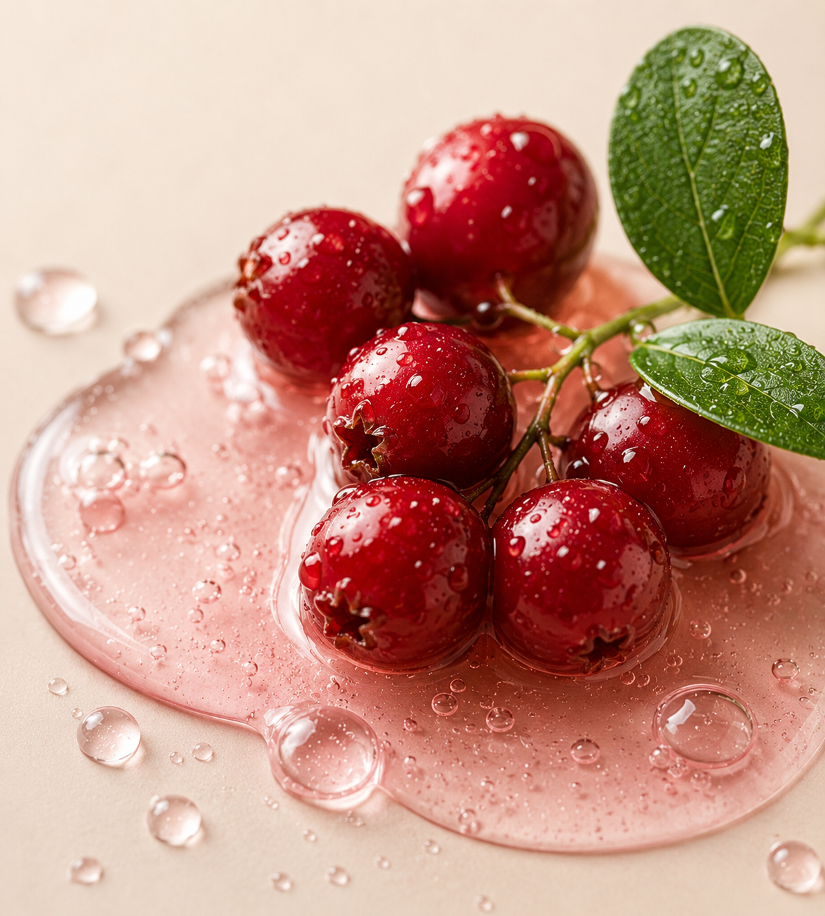 Berry extract skincare ingredient with antioxidant-rich berries and hydrating gel for radiant and healthy-looking skin