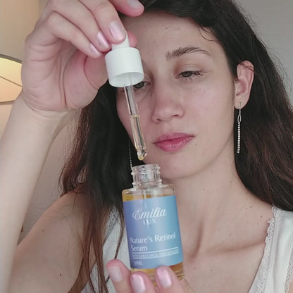 Natural retinol alternative serum for fine lines and skin elasticity