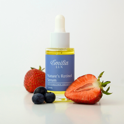 Rosehip oil and bakuchiol serum for radiant and nourished skin