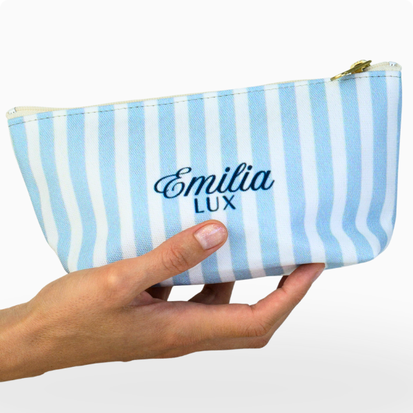 Lightweight travel makeup bag for storing cosmetics and skincare products